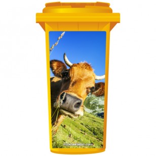Bull In A Field Wheelie Bin Sticker Panel